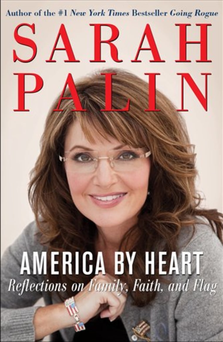 In this book cover image released by HarperCollins, Sarah Palin's \"America By Heart: Reflections on Family, Faith, and Flag,\" is shown. (AP Photo/HarperCollins)